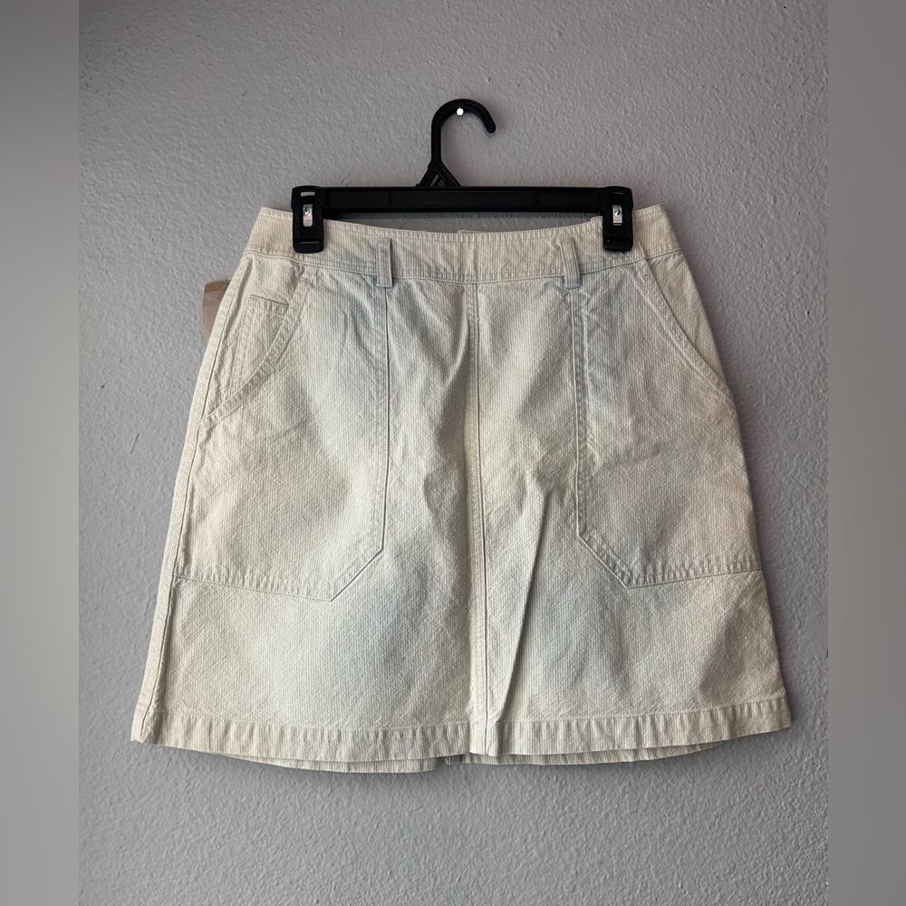 NEW Lauren Ralph Lauren Bleached Indigo Skirt Size 8 White Blue Coastal